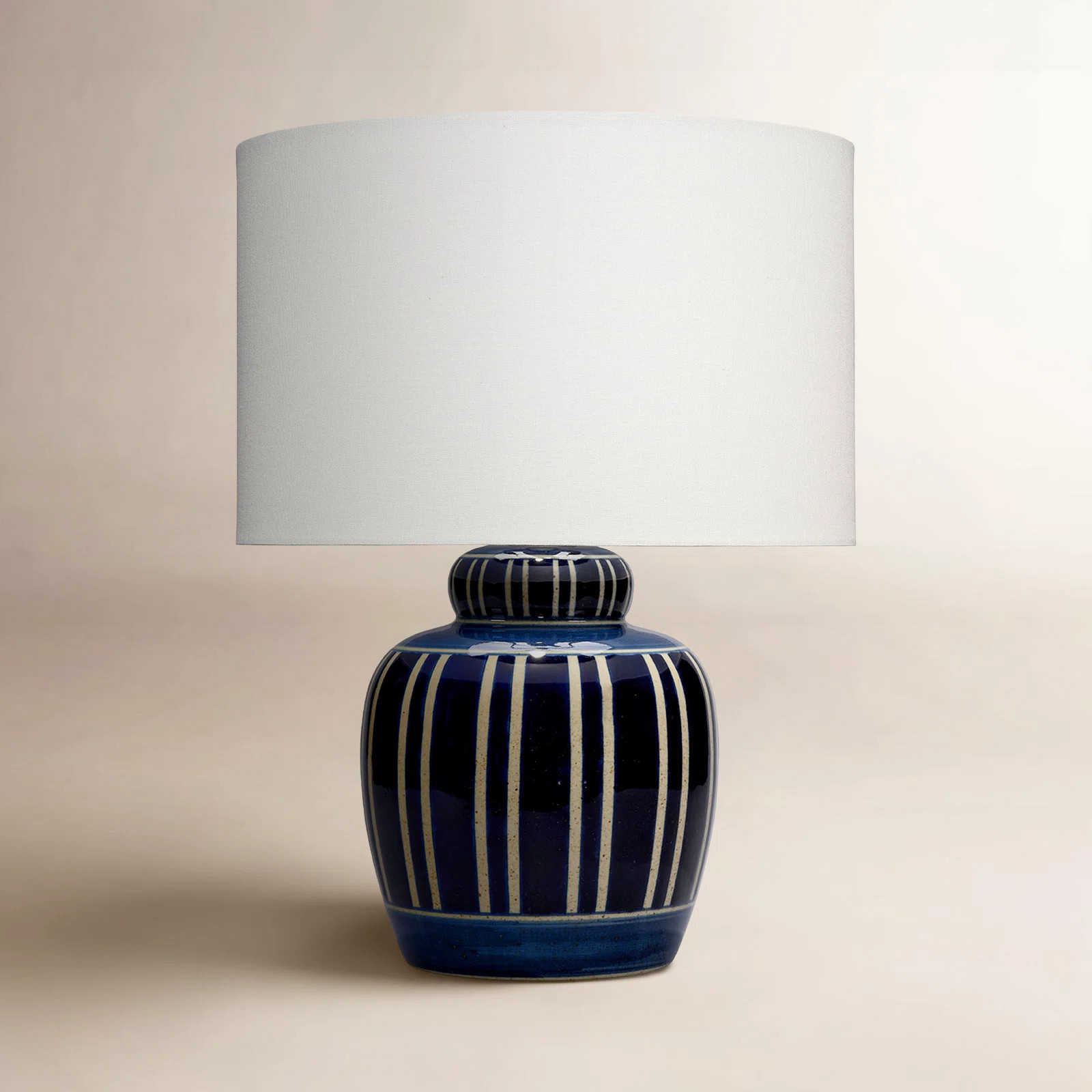 Mayolo Ceramic Table Lamp with Linen Shade | Birch Lane