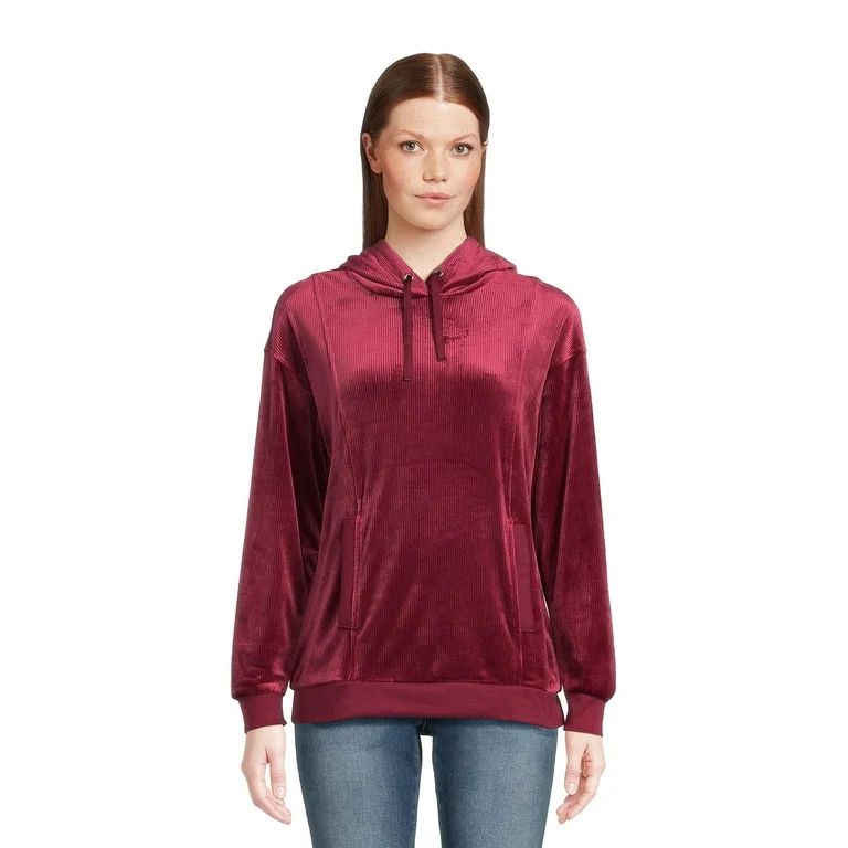 Time and Tru Women's Corduroy Velour Hoodie, Sizes XS-3XL - Walmart.com | Walmart (US)