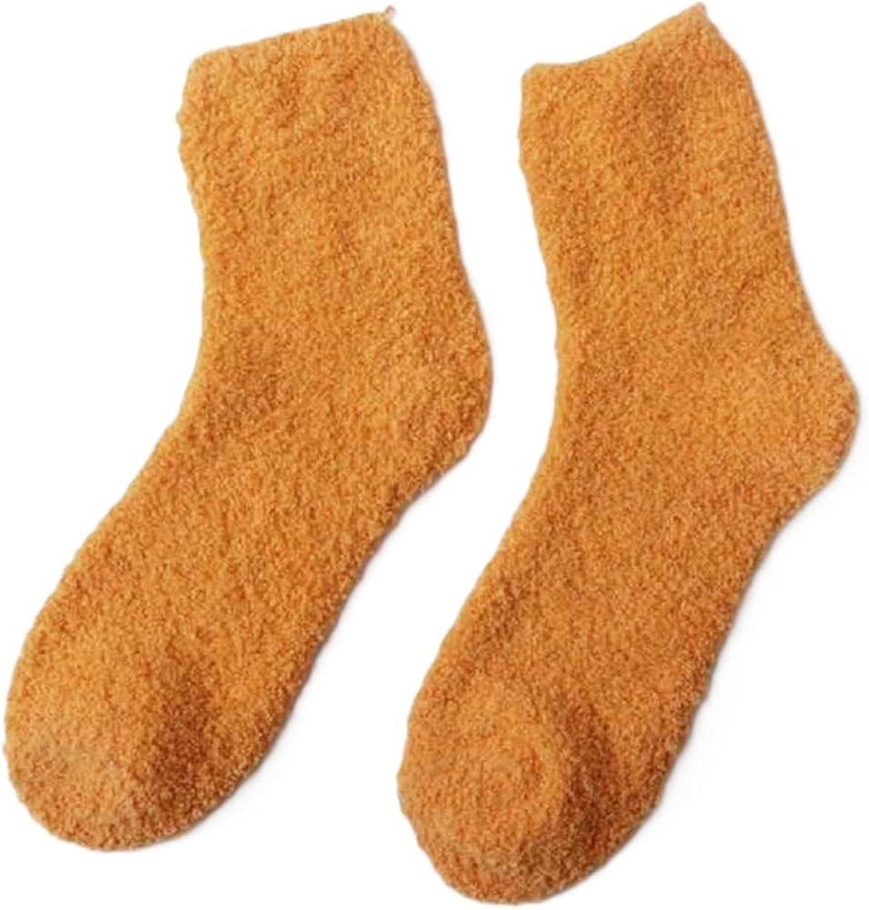 Amazon.com: COUVER Women\u2019s Fuzzy Plush Fleece Cabin Slipper Socks Orange,5-9, 1 Pair : Cloth... | Amazon (US)