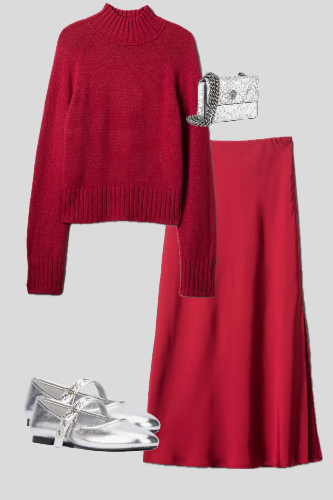 winter Christmas chic outfit! Red silk maxi skirt and sweater, silver flats!

#LTKHoliday #LTKSaleAlert #LTKSeasonal