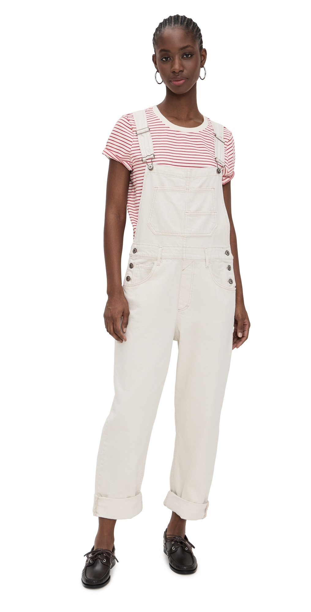 Free People Ziggy Overalls Parchment L | Shopbop