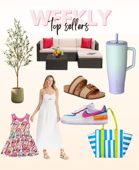 Weekly Top Sellers
Patio furniture, tumbler, toddler dress, summer dress, sneakers, sandals, pool bag
