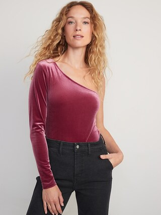 One-Shoulder Velvet Top for Women | Old Navy (US)
