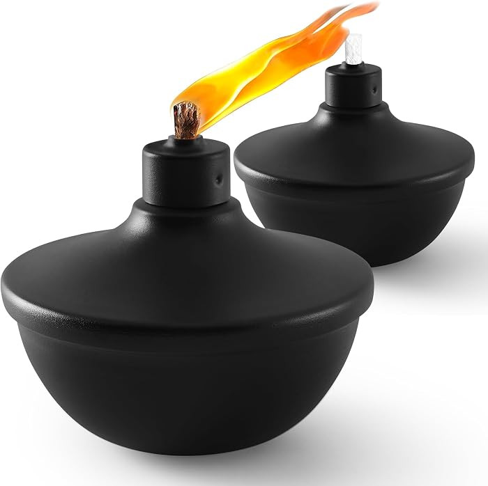 ZSPENG 2 Pack Metal Table Top Torches,23.5 oz Citronella Torches for Outside,Refillable Flame Lig... | Amazon (US)