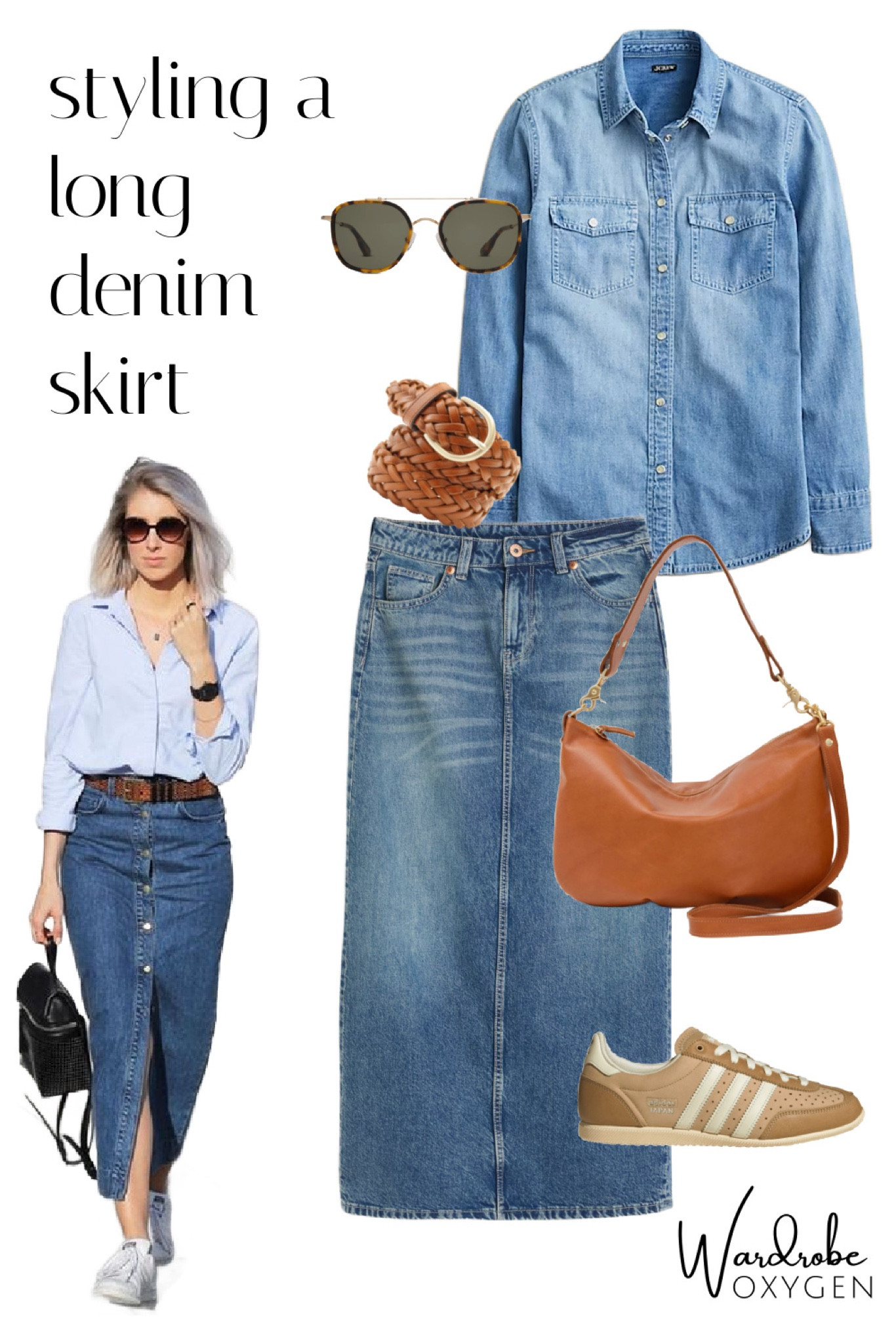 To style a long denim skirt in 2026, embrace the denim on denim trend. No need to match, you can have different washes and even different fabrics from jeans fabric to chambray to Tencel. 

#LTKMidsize #LTKStyleTip #LTKFindsUnder100
