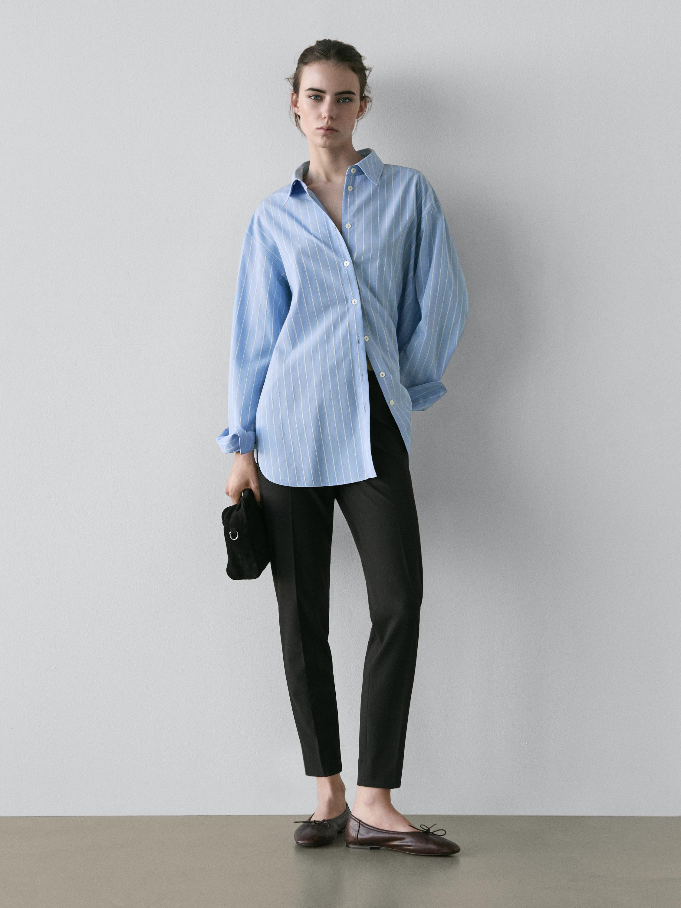Striped loose-fitting shirt | Massimo Dutti UK