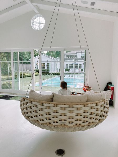 Gorgeous hanging daybed 

#LTKhome #LTKfamily