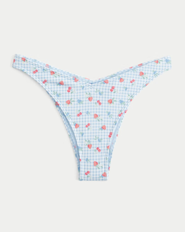 Ribbed High-Leg Cheekiest Bikini Bottom | Hollister (US)