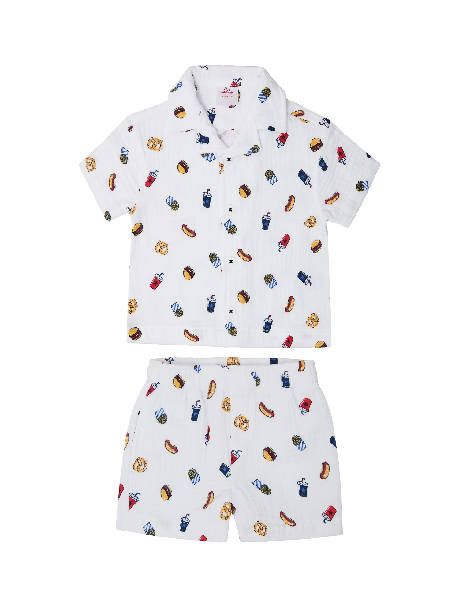 Way to Celebrate Baby and Toddler Boy Americana Shirt and Short Set, Sizes 0-3M-5T - Walmart.com | Walmart (US)