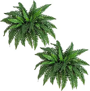 Nearly Natural 40IN Artificial Boston Fern Large Hanging Plant, Set of 2 Artificial Ferns that Lo... | Amazon (US)