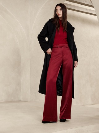 Maite Satin Wide-Leg Pant | Banana Republic (US)