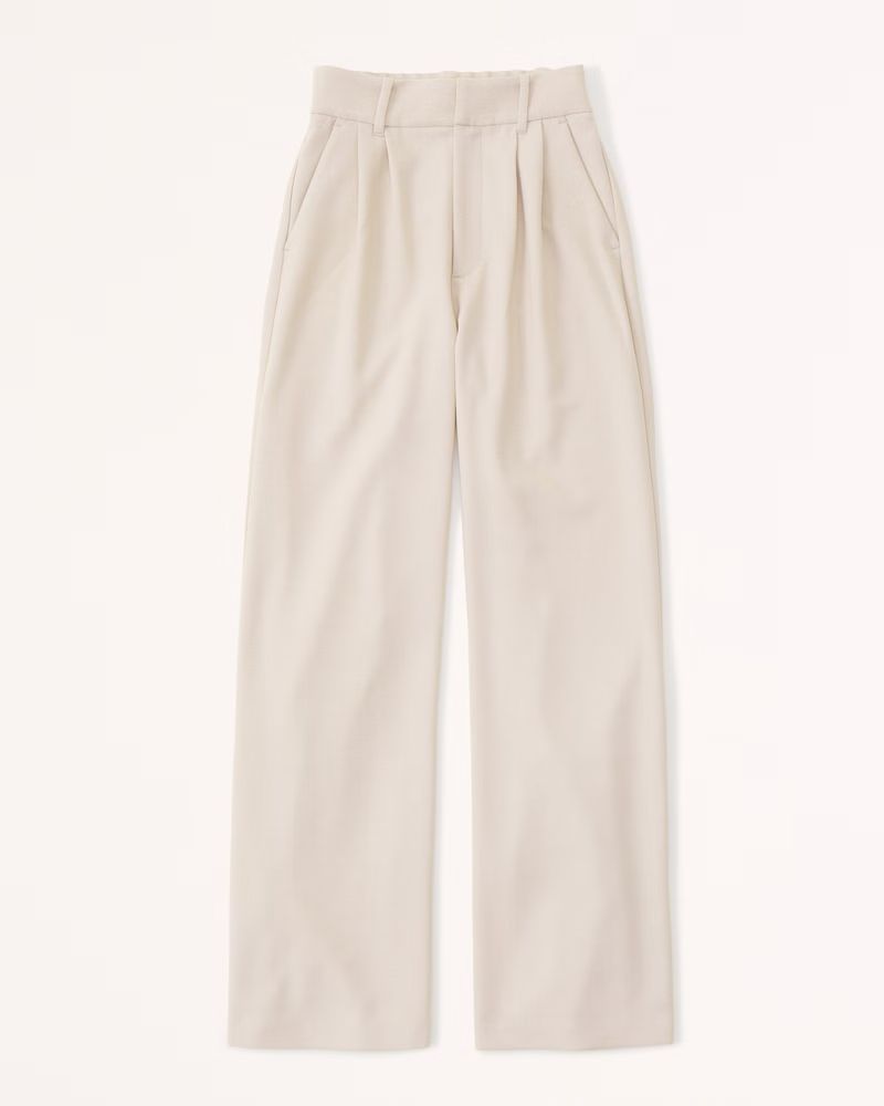 Women's Tailored Wide Leg Pants | Women's Office Approved | Abercrombie.com | Abercrombie & Fitch (US)