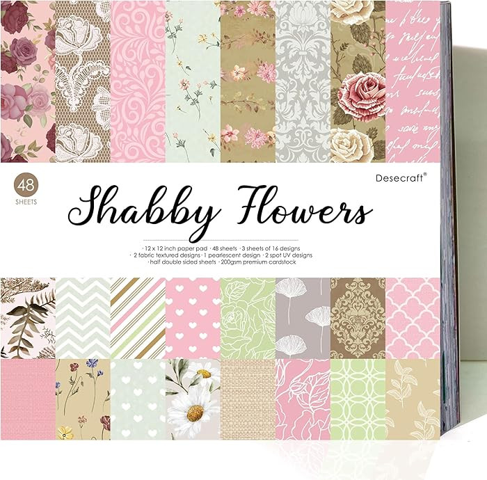 48 sheets 6 X 6 Scrapbooking Cardstock Decorative Paper Pack - Shabby flower - for Card Making Jo... | Amazon (US)