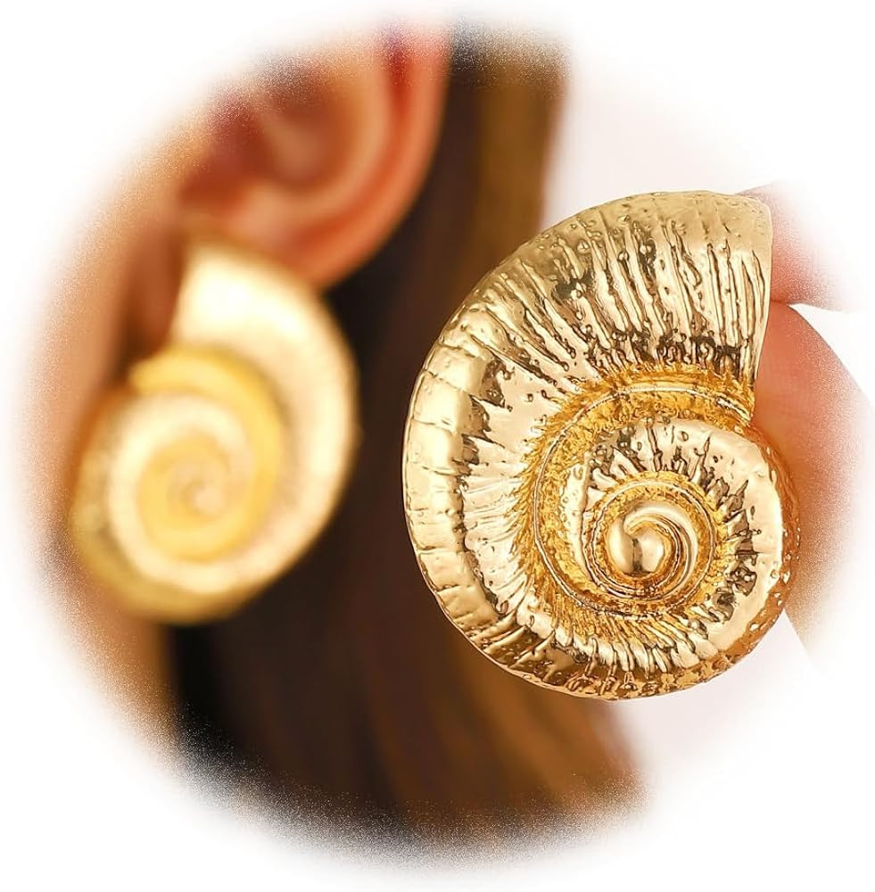 Doubnine Sea Shell Charm Cowrie Earrings Dangle Golden Mermaid Earrings Scallop Beach Retro Chic ... | Amazon (US)