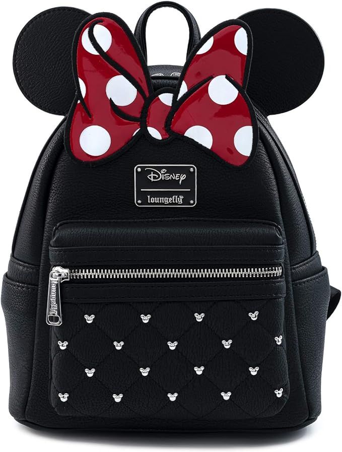 Loungefly Disney Minnie Mouse Bow Faux Leather Womens Double Strap Shoulder Bag Purse | Amazon (US)