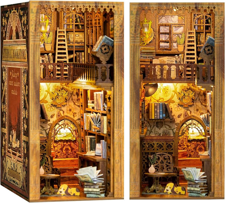 CUTEBEE Book Nook Kit - DIY Miniature House Dollhouse Kit for Adult and Teens, Booknook Bookshelf... | Amazon (US)