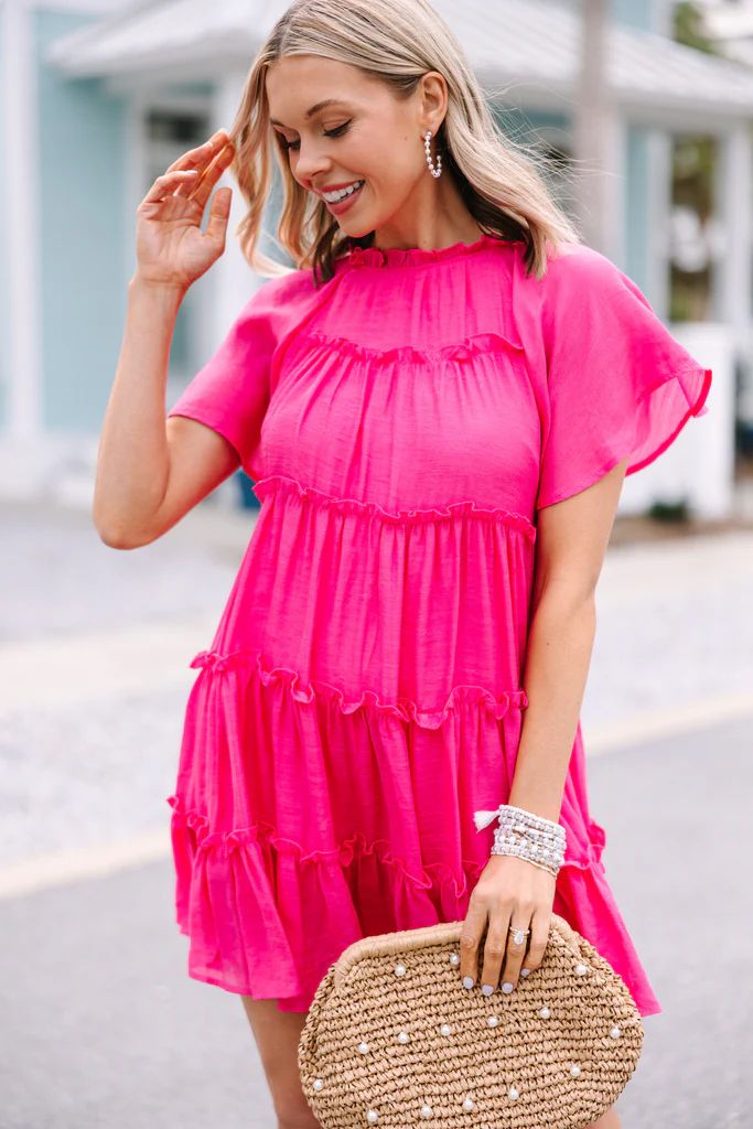 Where It All Begins Fuchsia Pink Babydoll Dress | The Mint Julep Boutique