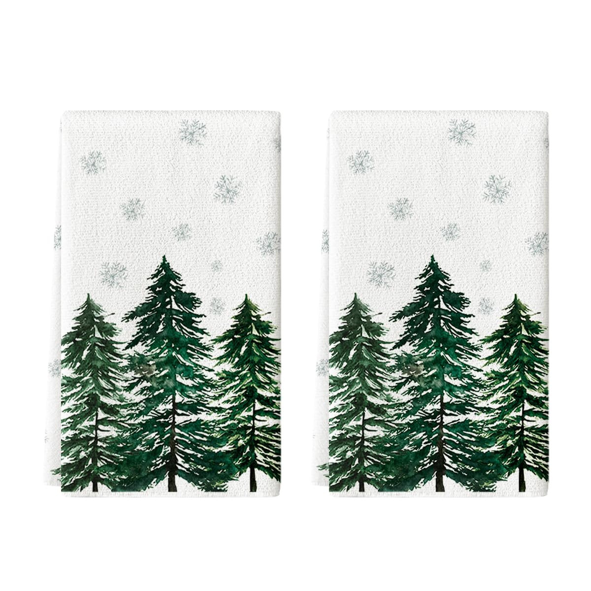 Artoid Mode Green Xmas Tree Christmas Kitchen Towels Dish Towels, 18x26 Inch Farmhouse Snowflakes... | Amazon (US)
