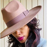 Wide Brim Fedora Brown, Fedora, Brown Vegan Felt Panama Hat, Unisex Hat | Etsy (US)
