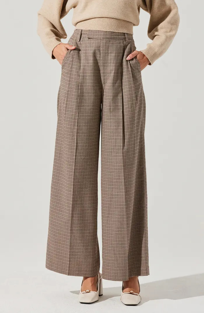 Houndstooth Check Wide Leg Pants | Nordstrom