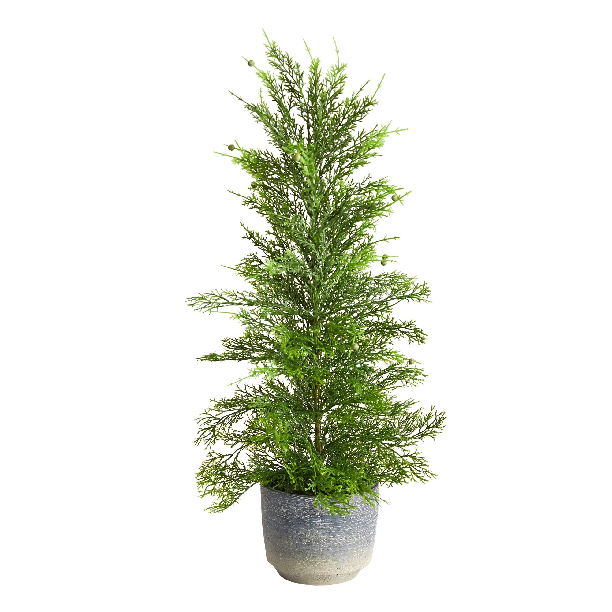 Nearly Natural 27in. Californian Cedar Artificial Tree in Decorative Planter - Walmart.com | Walmart (US)