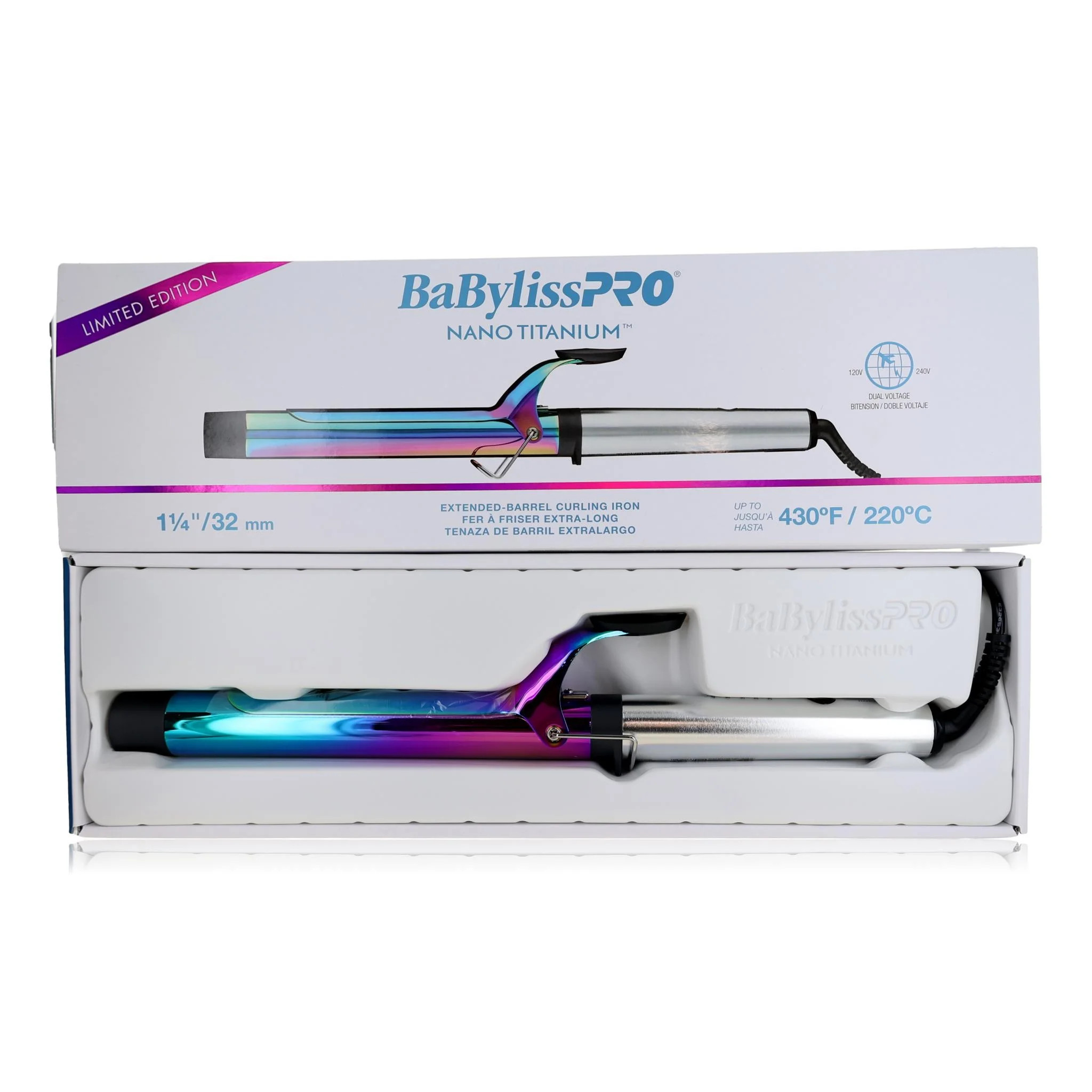 Nano Titanium Extended Barrel Curling Iron by BaBylissPRO, 1 1/4 | Shop Simon