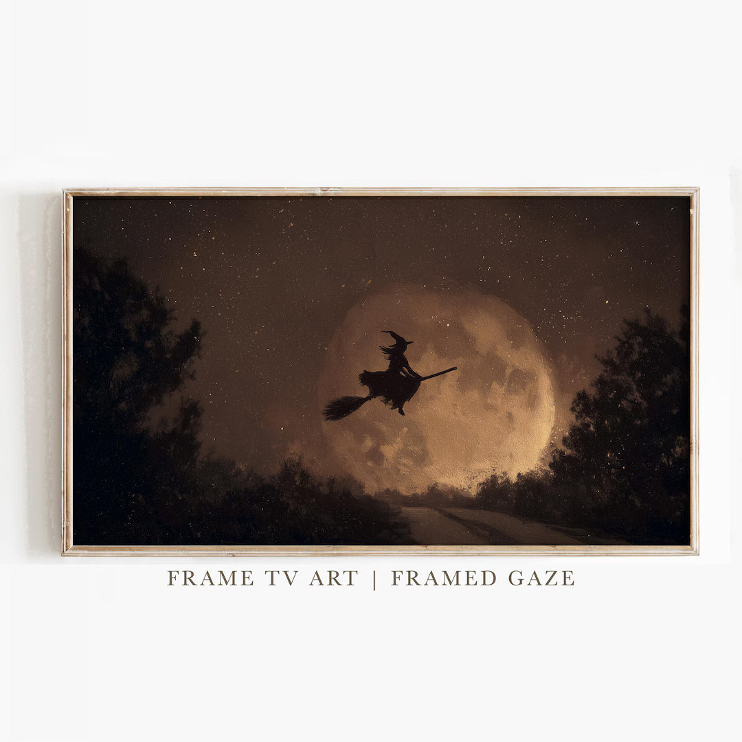 Halloween Art for Samsung Frame TV, With Flying – Autumn Art for Frame TV - Etsy | Etsy (US)