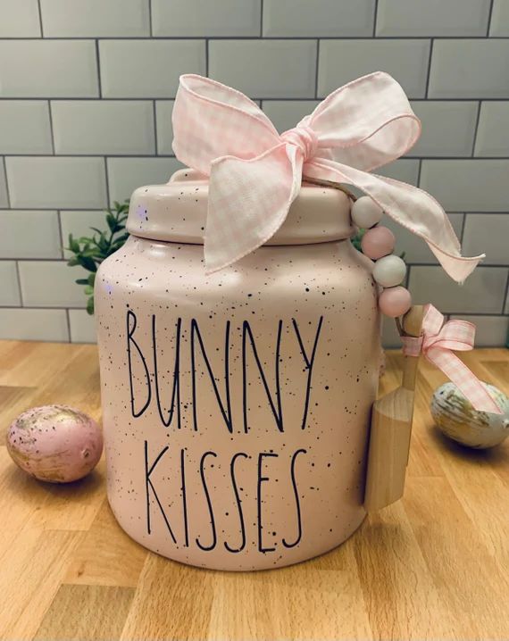Bunny Kisses Jar Pink Speckled | Etsy (US)