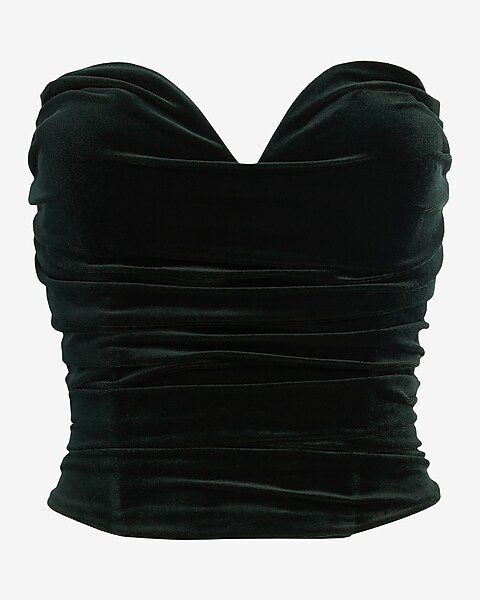 Body Contour Velvet Cowl Neck Corset Top | Express