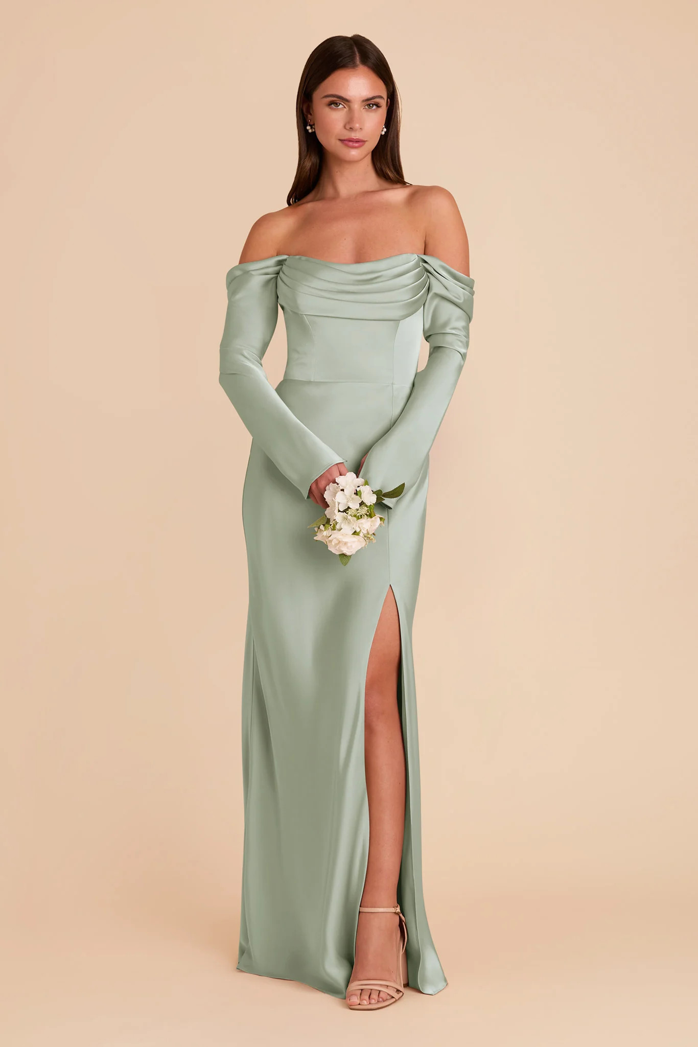 Maya Sage Matte Satin Bridesmaid Dress | Birdy Grey | Birdy Grey