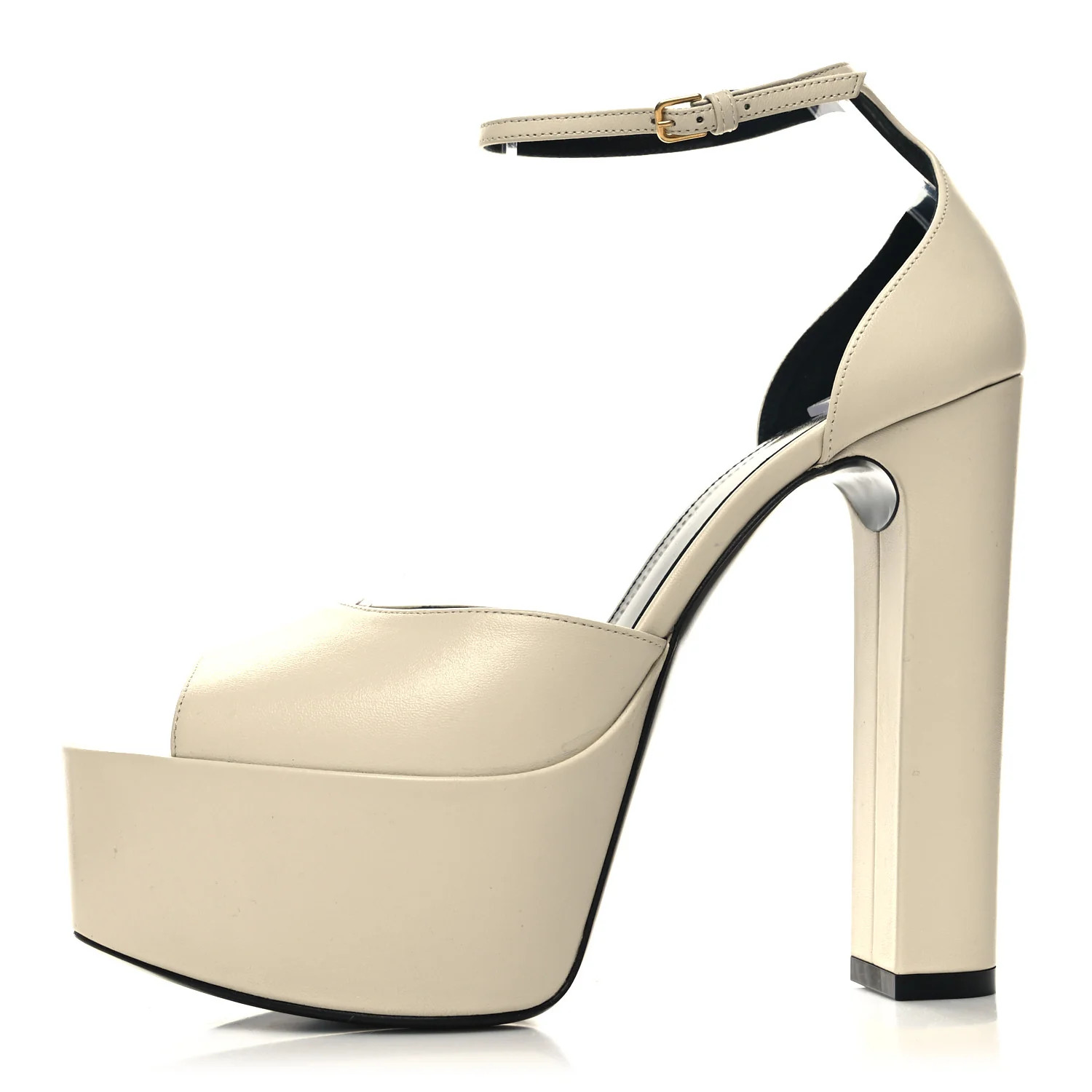 Goatskin Jodie Platform Sandals 39 Ecru | FASHIONPHILE (US)