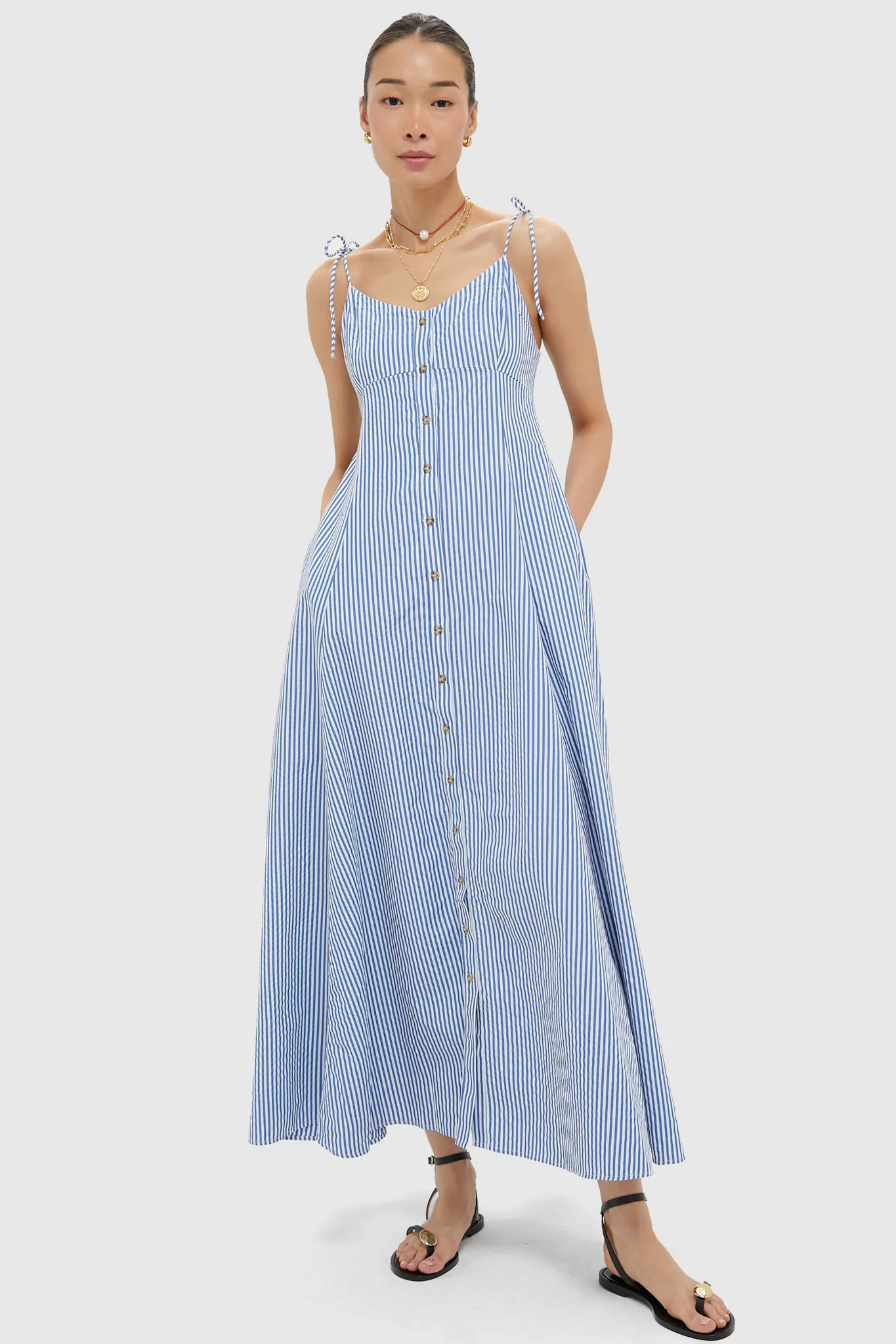 Blue Stripe High Garden Maxi Dress | Tuckernuck (US)