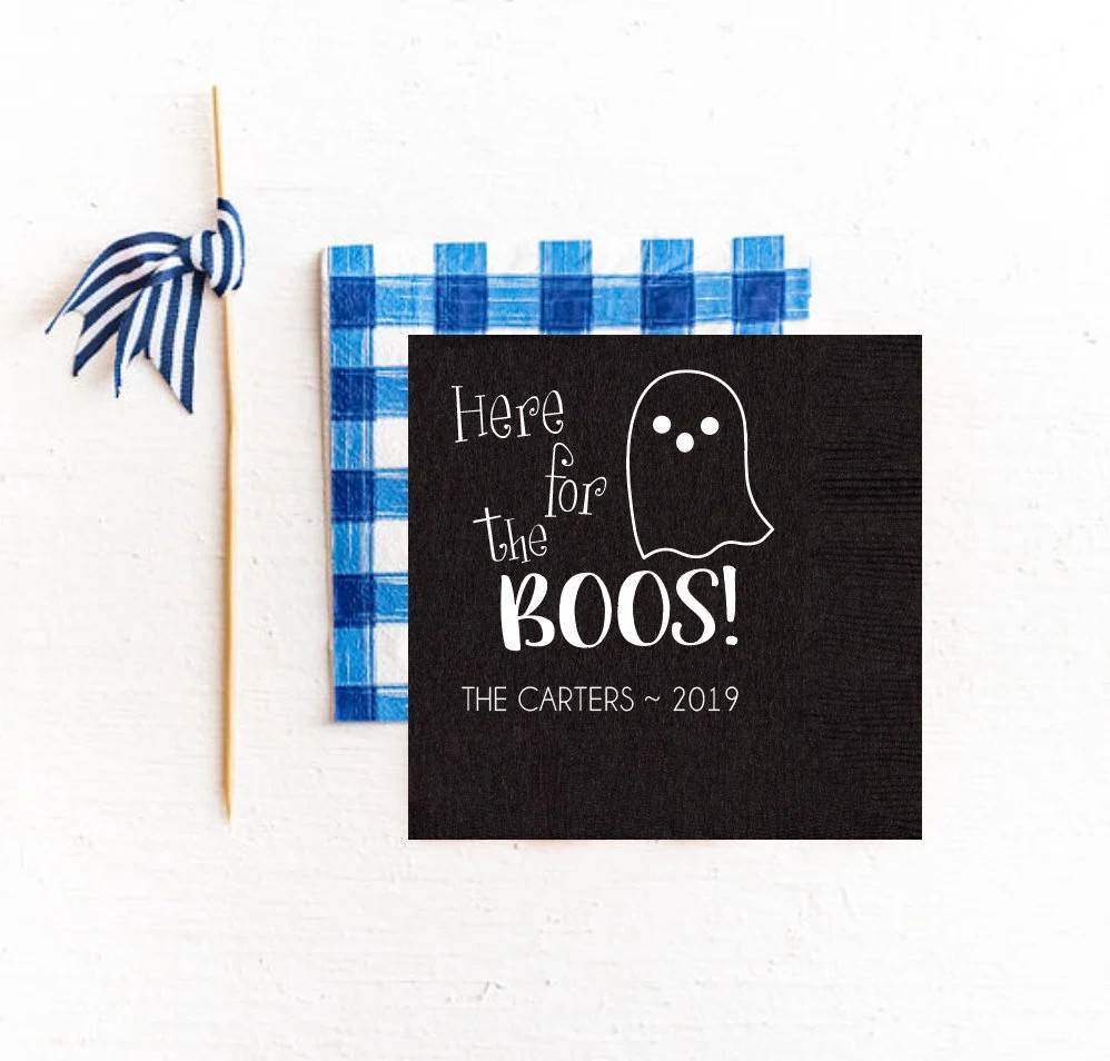 Halloween napkins paper, Here for the boos, Halloween party napkins, Halloween party decor, Happy halloween napkins, Ghost napkins, Boo yall | Etsy (Global)