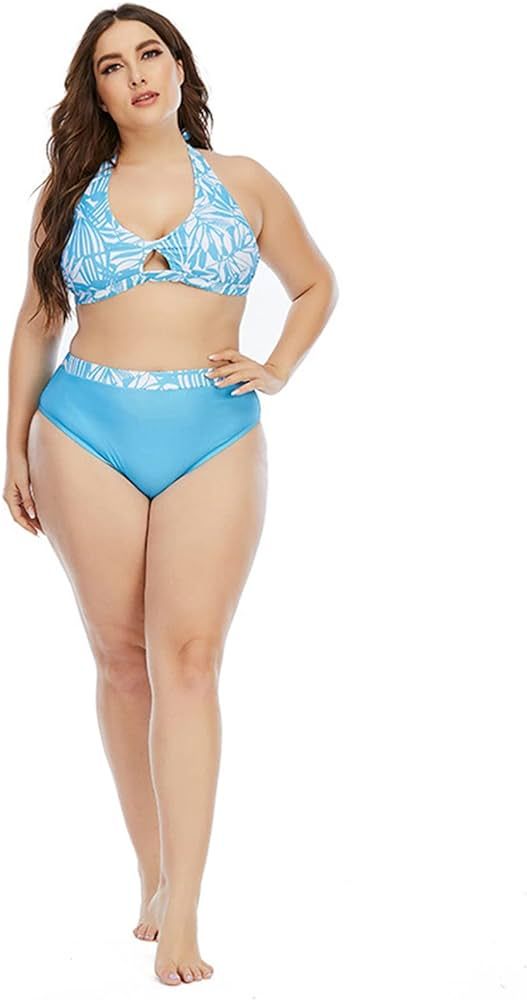 Lfzhjzc Swimdress Plus Size Split Body Hollow Out Beach Bikini Summer Women's Swimsuit Built in B... | Amazon (US)