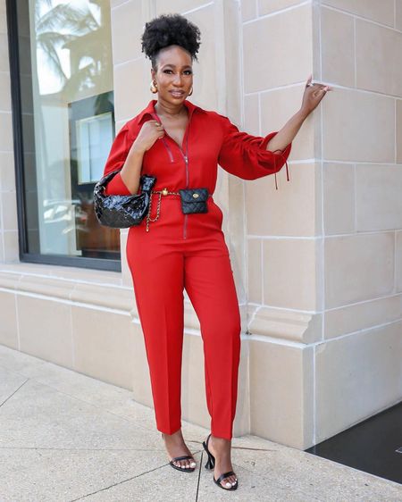 A jumpsuit in this season’s favorite color. I’m wearing a size small. It has no stretch so you can size up for a more relaxed look. 


#LTKSeasonal #LTKHoliday #LTKstyletip