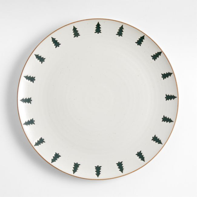 Green Trees Stoneware Dinner Plate | Crate & Barrel