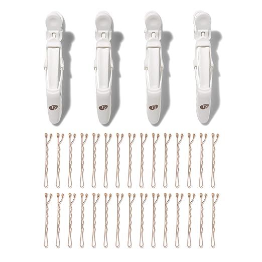 T3 Clip Kit with 4 Alligator Clips and 30 Rose Gold Bobby Pins | Amazon (US)