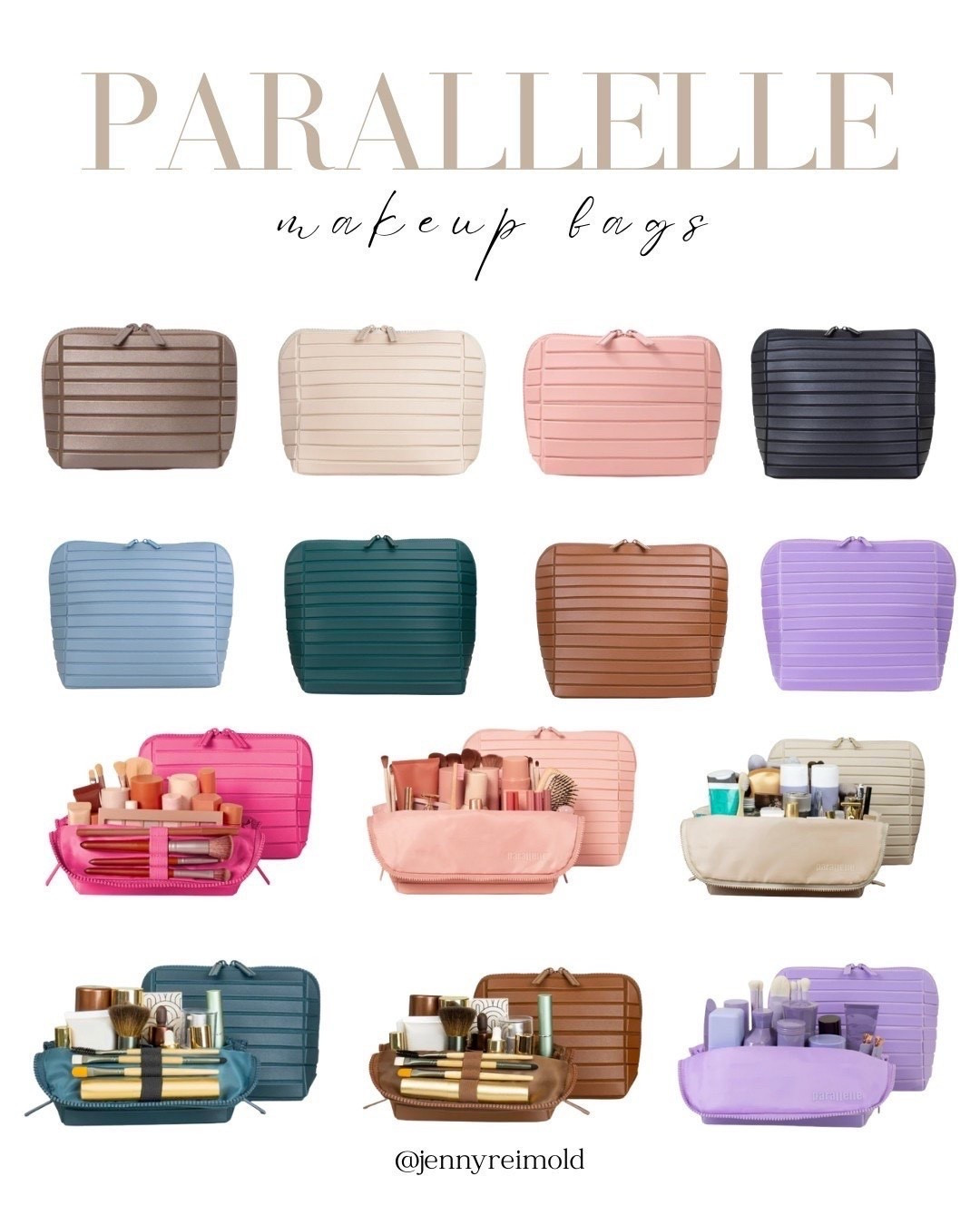 I'm sure it was no accident that they color-coded their bags that happen to match Beis luggage sets! Best makeup bag you'll ever own.
