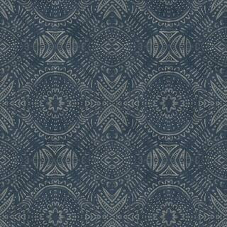 Chesapeake Java Navy Medallion Navy Wallpaper Sample 3118-12661SAM - The Home Depot | The Home Depot