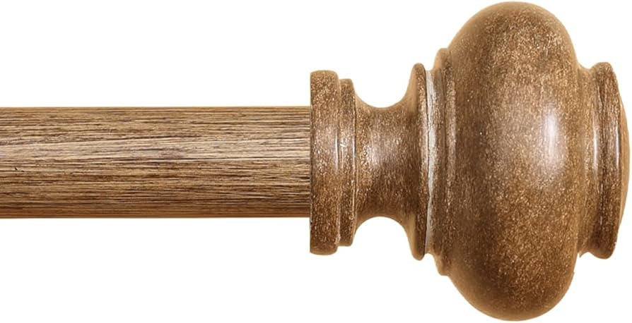 Wood Curtain Rods for Windows 48 to 84 Inch, 1 Inch Heavy Duty Curtain Rods with Imitation Wood G... | Amazon (US)