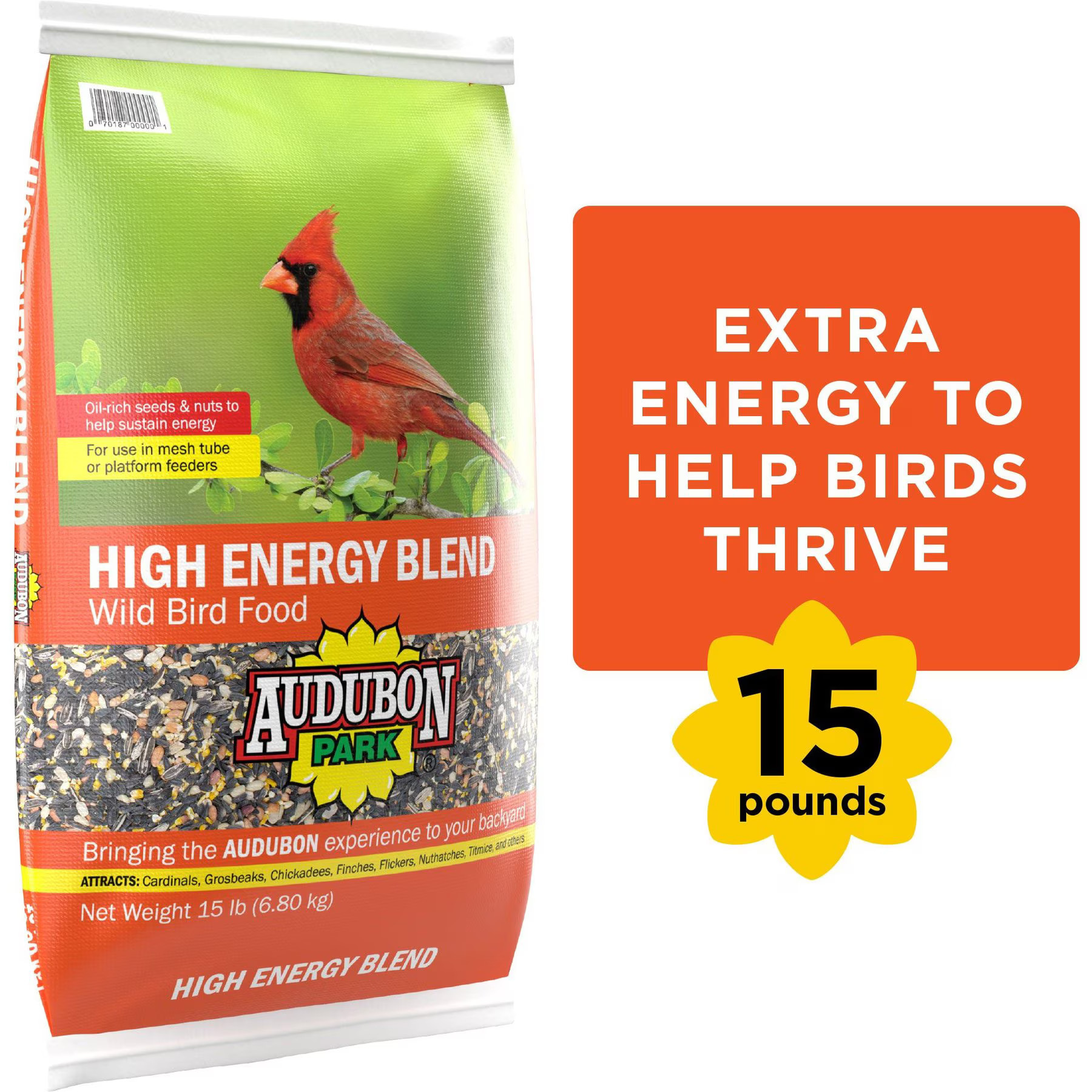 Audubon Park High Energy Blend Wild Bird Food, 15-lb bag | Chewy