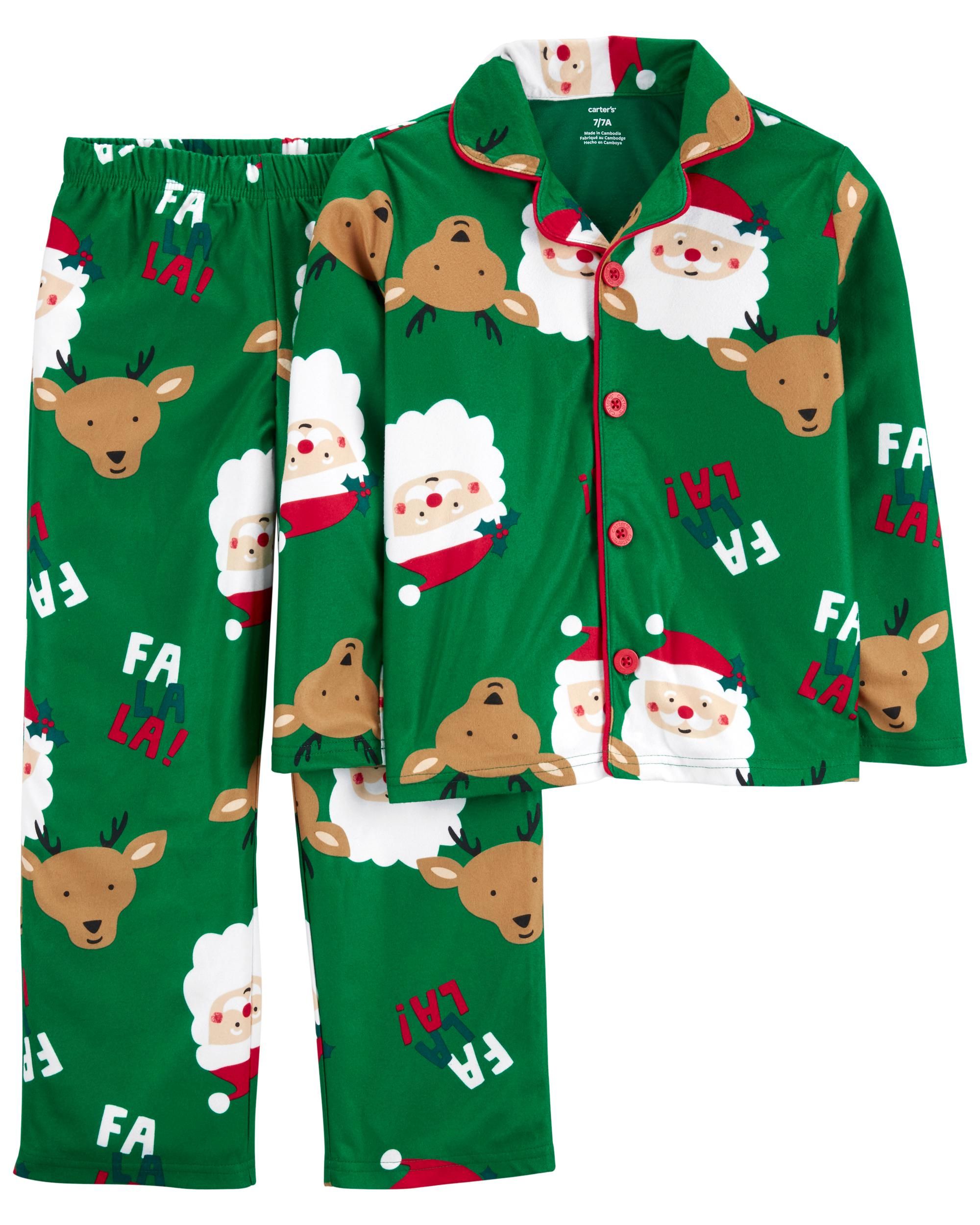 2-Piece Santa Coat-Style Fleece PJs | Carter's
