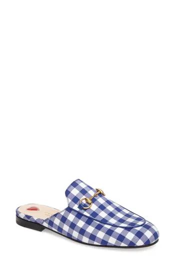 Women's Gucci Princetown Gingham Loafer Mule | Nordstrom