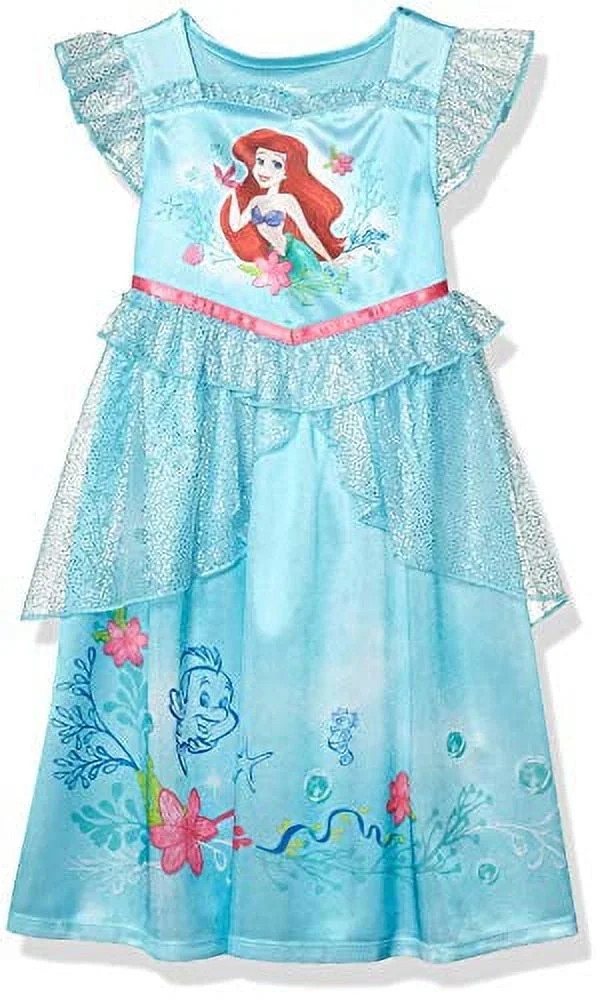 Disney Girls' Toddler Princess Fantasy Nightgown, Ariel Ocean Dreams, 3T | Walmart (US)