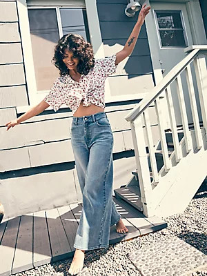 Women's A-Line Denim Crop in Ivy | Wrangler