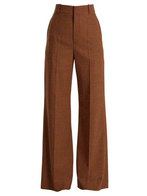 Checked wide-leg twill trousers | Chloé | Matches (APAC)