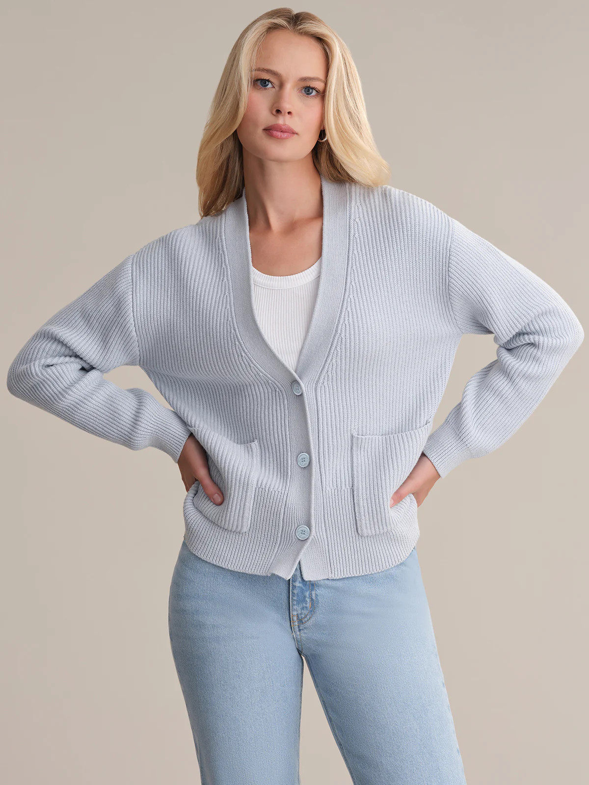 Abigail: V-Neck Cotton Cardigan | 525 America