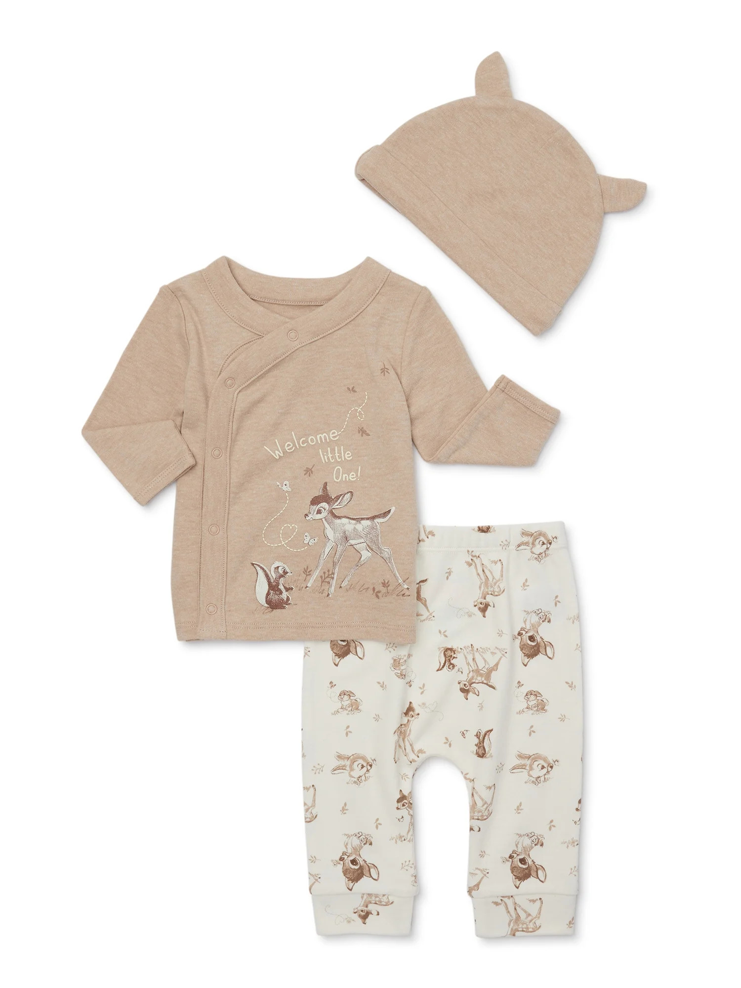 Disney Baby Wishes + Dreams Bambi Infant Take Me Home Outfit Set, 3-Piece, Sizes 0-6M | Walmart (US)