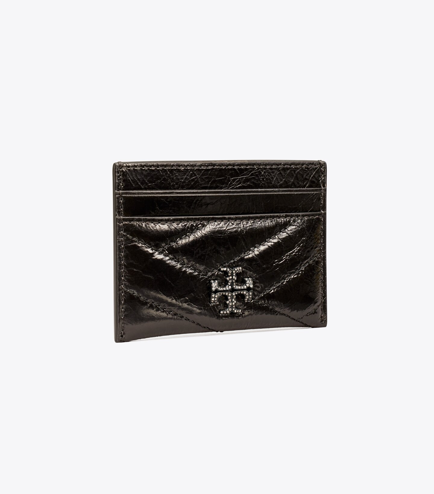 KIRA CHEVRON METALLIC PAVE LOGO CARD CASE | Tory Burch (US)
