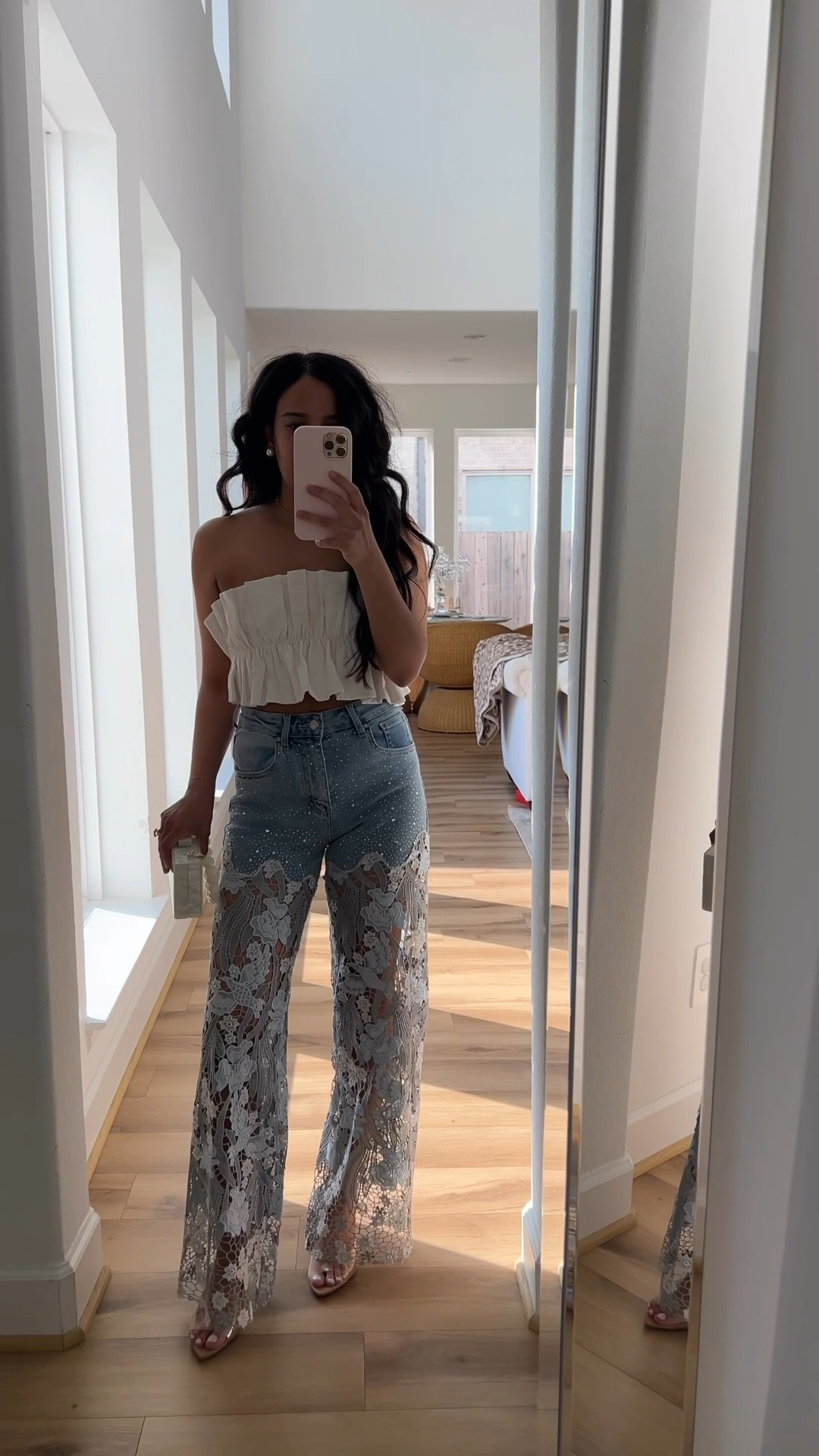 Bayeas lace jeans, pearl jeans, 

#LTKSaleAlert